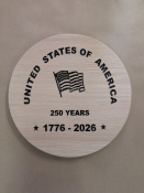 11" Round American 250th-Laser Image