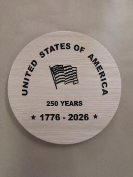 11" Round American 250th-Laser Image